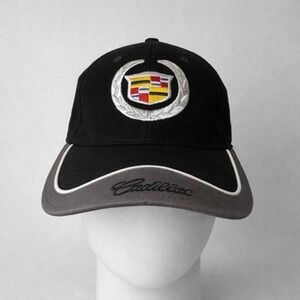 Cadillac Hot Rods Plus Hat Cap Strap Back Mens One Size Black Gray Logo Auto